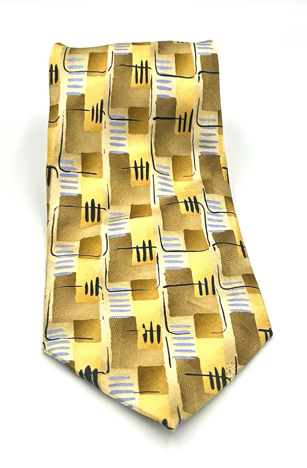 Vintage Jerry Garcia Emerald City Limited Edition Necktie Gold Geo 3.75W 60L