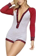 Mapale 7282 Long Sleeve Sleep Romper, Grey, Small