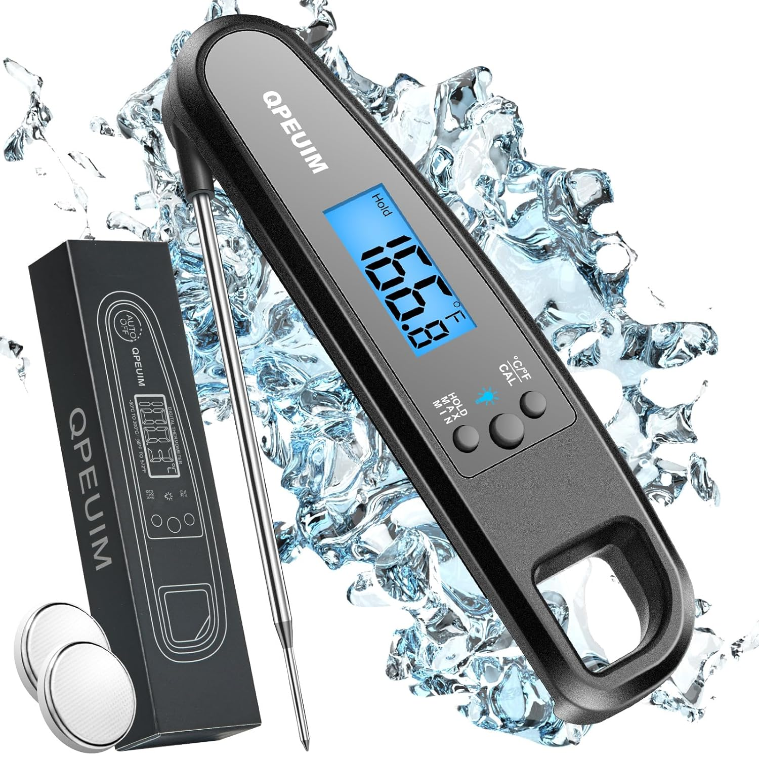 Digital Meat Thermometer Instant Read with Backlight and Magnet-image