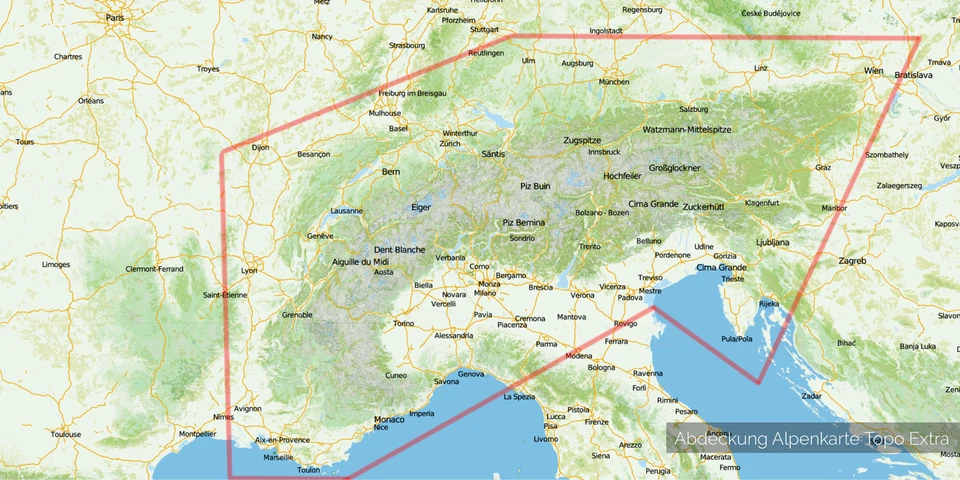 Alpen Topo Karte Extra Garmin 20m Höhelinien (8GB microSD Karte) Navi, PC & Mac - Bild 2 von 4