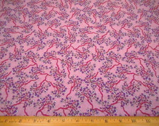 Floral Fabric By Yard SALE Purple White Pink on Lavender Premium Cotton Vtg PC