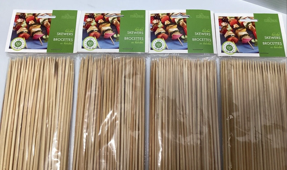 Fox Run 12" Bamboo Skewers 5478 100ct Each Lot of 4 - Image 2 of 4
