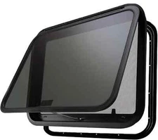30"x20"RV Exit Window w/Trim Ring&Screen Push Out Glass Camper Window 1-3/4"Wall