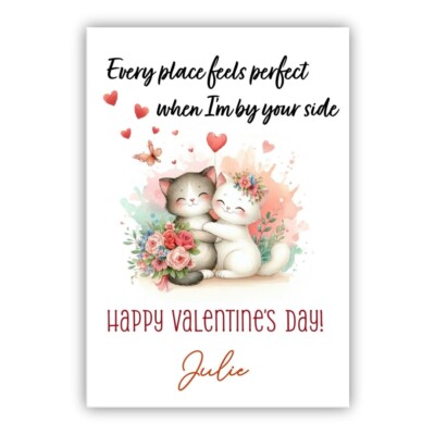 Personalisierte Valentinstagskarte. Valentinskarte für Sie, Sie, Mann, Frau.