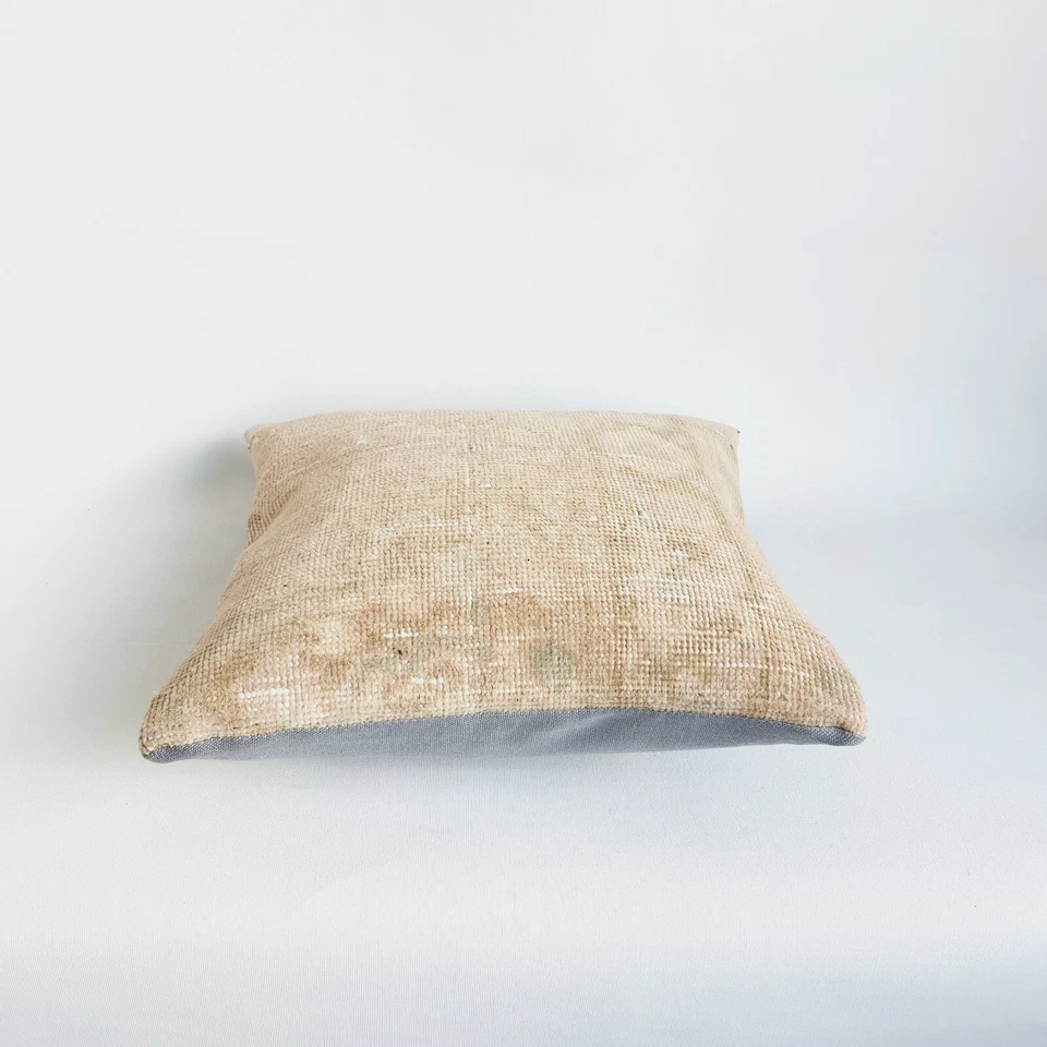 Ethnic  Oushak Carpet Rug Pillow Cover , 16x16 Anatolian Rug Pillow case - Image 4 of 4