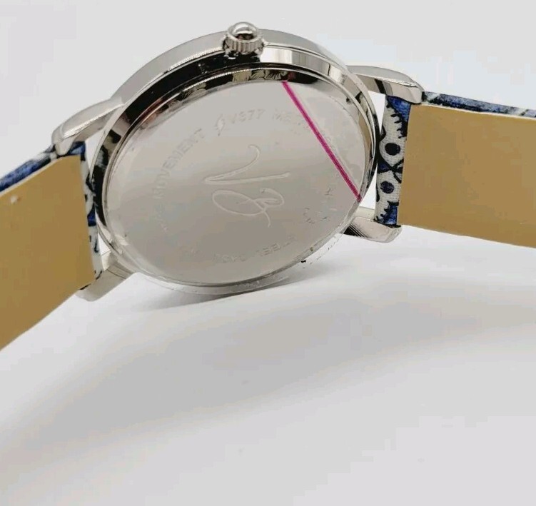 Vera Bradley Watch Women Round Dial Tone Blue Floral Band  display picture 2