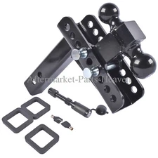 Black Trailer Hitch 2" & 2-5/16" Ball Hitches for Trucks 20000 LBS GTW Trailer