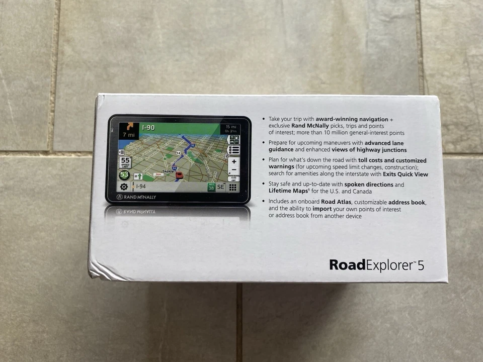 Rand McNally Road Explorer 5 GPS 5” Screen Lifetime Maps Exellent Condition  - Image 4 of 4