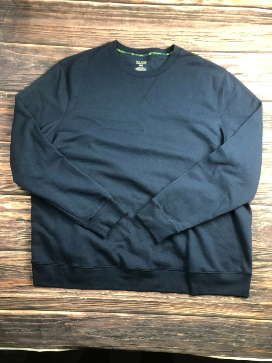 Tek Gear Mens 2XB Big Navy Blue Ultrasoft Fleece Crewneck Sweater Sweatshirt  | eBay