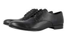 PRADA DERBY BUSINESS LACED SHOES 2E2748 BLACK LEATHER NEW