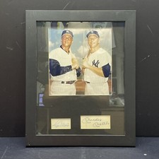 Mickey Mantle Roger Maris Autographed New York Yankees Framed Cuts Signed JSA