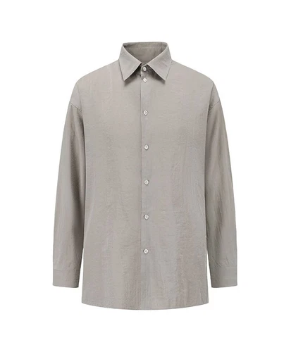 donclickin Lemaire*vibe 25SS New Glossy Dry Silk Shirt –Sage Green Black Edition - Foto 19 di 23