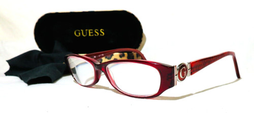 Guess GU1653 eyeglasses 52-15-135 Red plastic with rust logo sides eyewear frame
