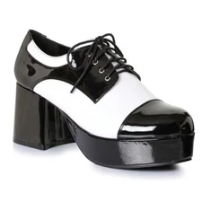 Black White Gangster 60s 70s Pimp Daddy Disco Platform Halloween Costume Shoes