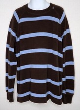 Gap Boys 8 Medium Sweater Top Shirt Striped Cotton Crew Neck Brown Blue