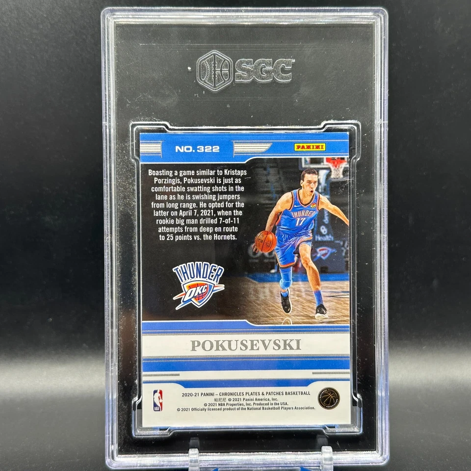 Aleksej Pokusevski Rookie Gold /10 2020 Chronicles Platess & Patches SGC 9 - Image 2 of 2