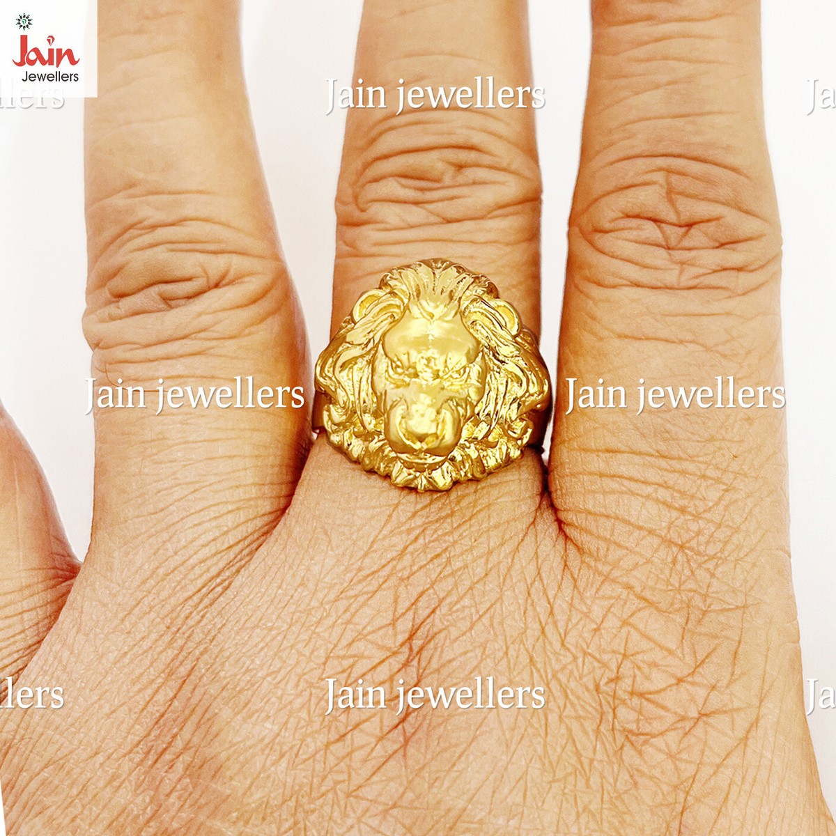 18 Kt, 22 Kt Real Solid Yellow Gold Lion Head Men'S Ring 18 Kt, 22 Kt Real Solid Yellow Gold Lion Head Men'S Ring