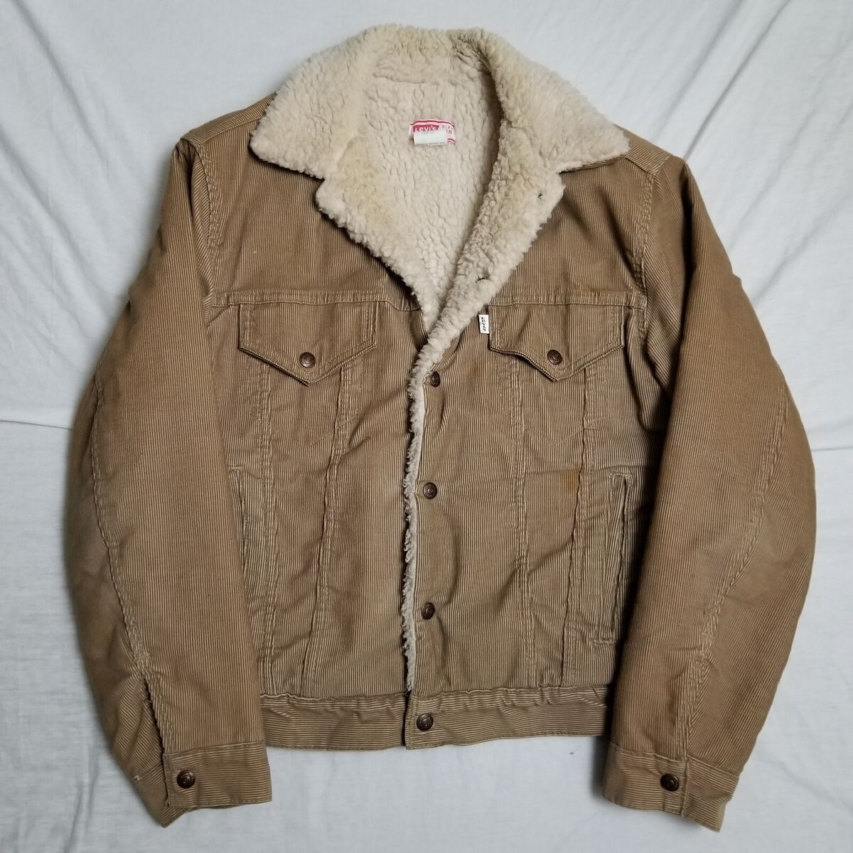 VTG 70s Levi's Corduroy Sherpa Trucker Jacket Brown Made in VTG 70s Levi's Corduroy Sherpa Trucker Jacket Brown Made in