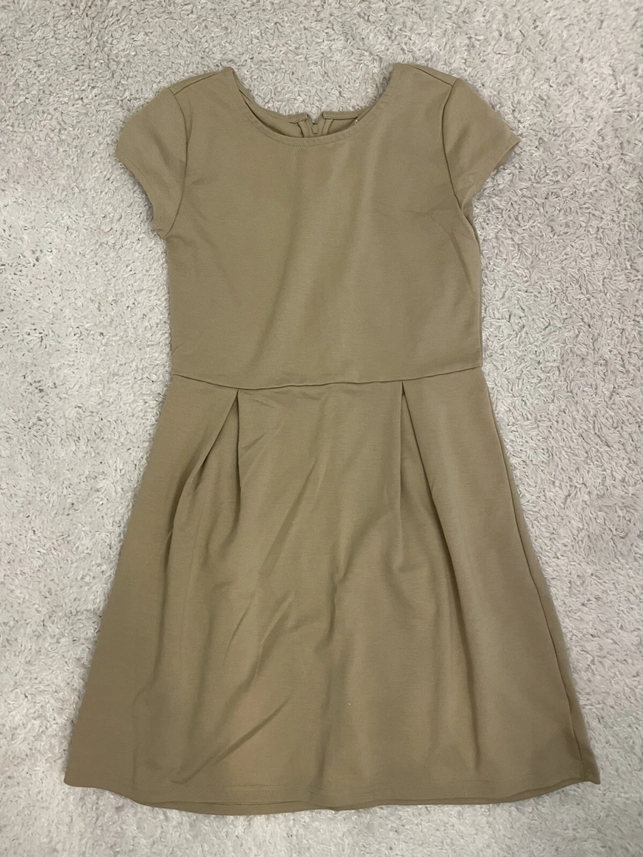 Children s Place Girls Uniform Ponte Knit Skater Dress Sz 14 Khaki