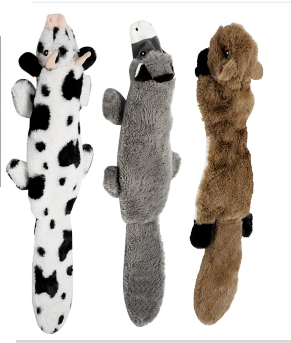 3 PCS Nocciola Large 22.4" Crinkle Dog Squeaky Toys, Durable Plush Dog Toys