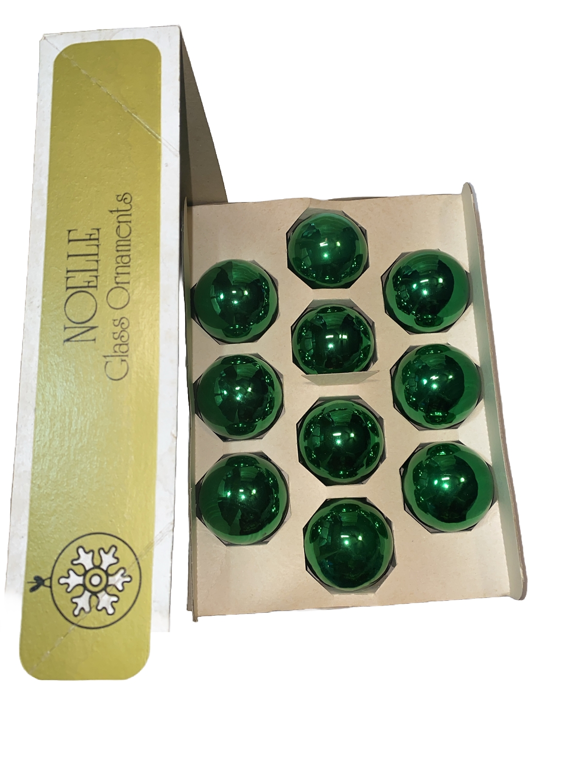 VTG Noelle Mercury Glass Green Christmas Ornaments 2 1/4” Popular Bluff MO USA eBay