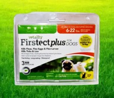 Vetality Firstect Plus for Dogs / 3 Month Supply / fleas ticks lice 6-22 lbs NEW