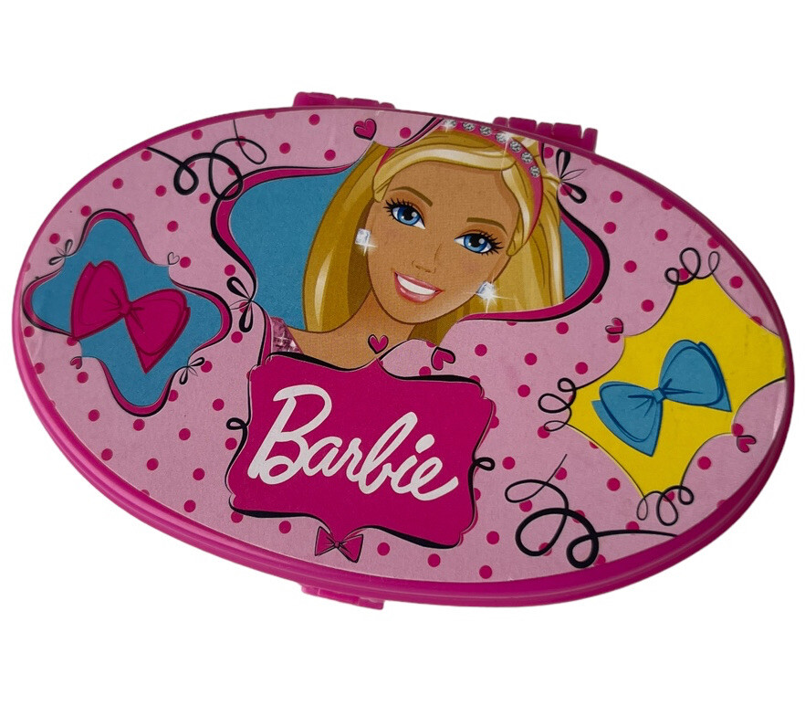 barbie fishing tackle box Barbie Mini Tackle Box Shakespeare Mattel Fishing Pink with Clip-on Back  2011