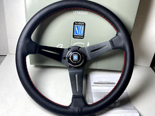 Nardi 350mm 14 Perforated Leather Black Spoke Deep Cone Sport Steering Wheel