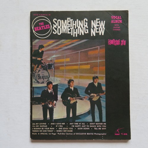 The Beatles "Something New" 1964 Sheet Music Book, Guitar Chords, Vintage Photos
