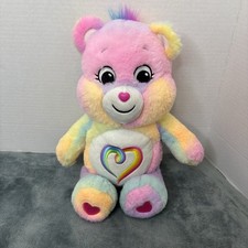 Care Bears Togetherness Bear 14" Plush Rainbow Heart Colorful Basic Fun