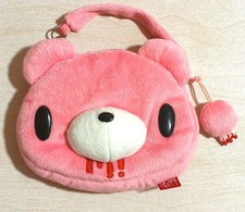 Chax-GP Gloomy Bear Face Plush mini bags Pouch Pink