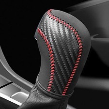 Auto Car Leather Gear Shift Knob Cover for Golf Jetta Passat Tiguan Atlas Red