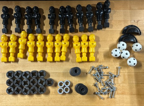 Foosball Replacement Parts Lot of 22 Foosball Men Players Bumpers Bolts Balls