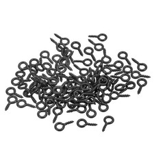 200Pcs Small Screw Eye Hooks Mini Eyelets Screws 5x10x1.2mm Black