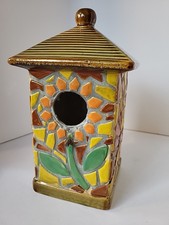 Ceramic Mosiac Birdhouse Sunflower Dragonfly