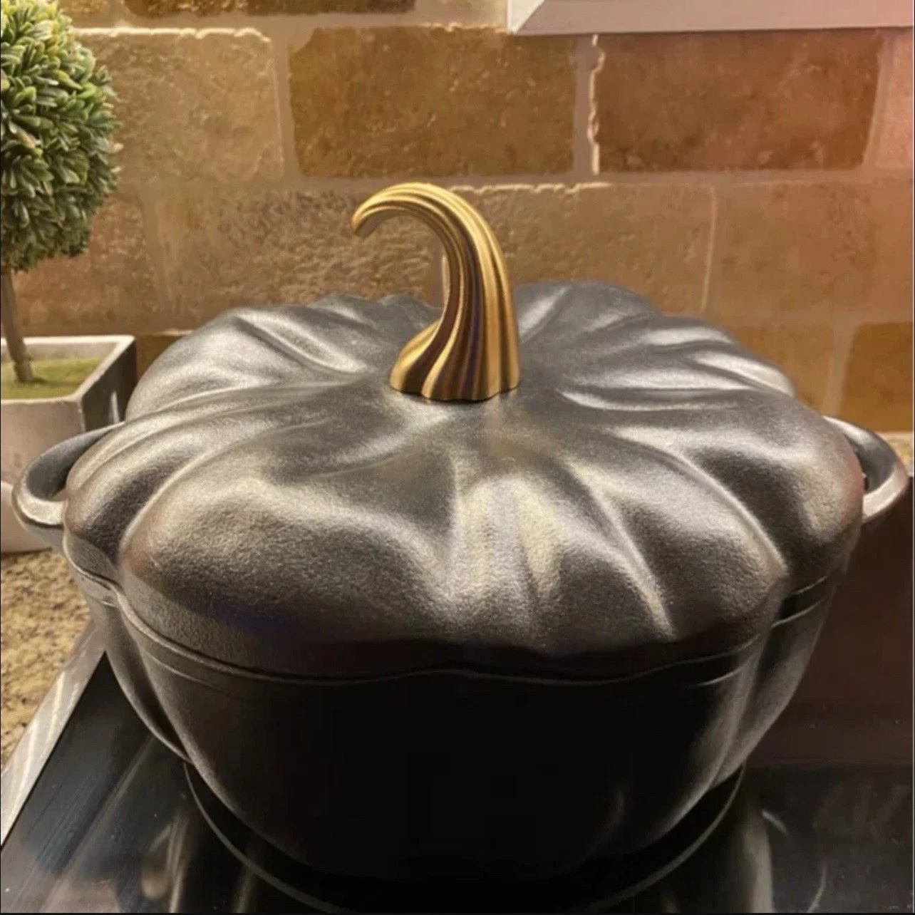 Smith & Clark Ironworks 4 Qt. Cast Iron Black Pumpkin Dutch Oven NEW w/tag