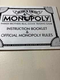 ACTION VIDEO MONOPOLY FOR NINTENDO SYSTEM NES WITH INSTRUCTION MANUAL