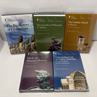 The Great Courses LOT of 5 Sealed Various DVD/Guidebooks. New/Complete. 