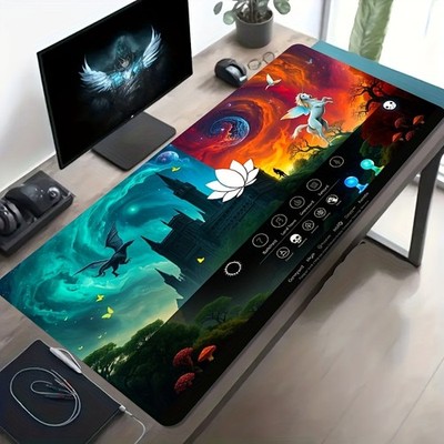 1pc Large Gaming Mouse Pad Compatible for PC/Laptop - Fantasy Castle Unicorn Dr