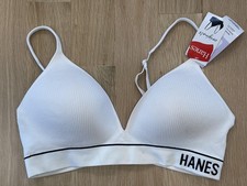 NWT Hanes T-Shirt Bra Womens White Cotton Blend Seamless Wireless Molded 2XL