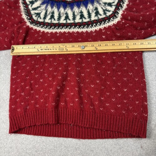 Vintage Eddie Bauer Sweater Women Medium Red Fair Isle Wool 80s Ski Nordic READ by Eddie Bauer, Size M, $39.99 - Photo 9