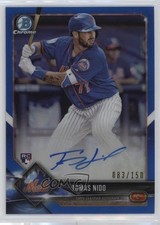 2018 Bowman Chrome Rookie Blue Refractor 83/150 Tomas Nido #BCRA-TN Auto 6o3