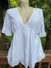 Asos White tunic Size 16 Embroidered eyelet