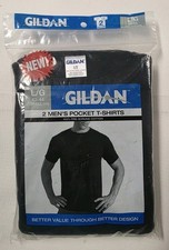 Gildan Men's Pocket T-Shirts - Black 2 Pack Sz. Large Style: G1300 100 Cotton