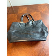 Coach Taylor Pebble Leather Tote Navy Blue Gold Hardware 26225 Shoulder Bag