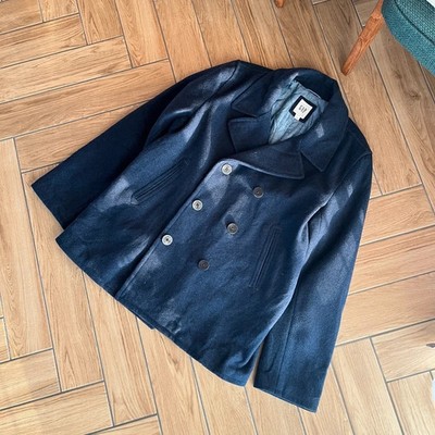 GAP Men Wool Coat   Classic Winter Overcoat, mantel Marineblau, L