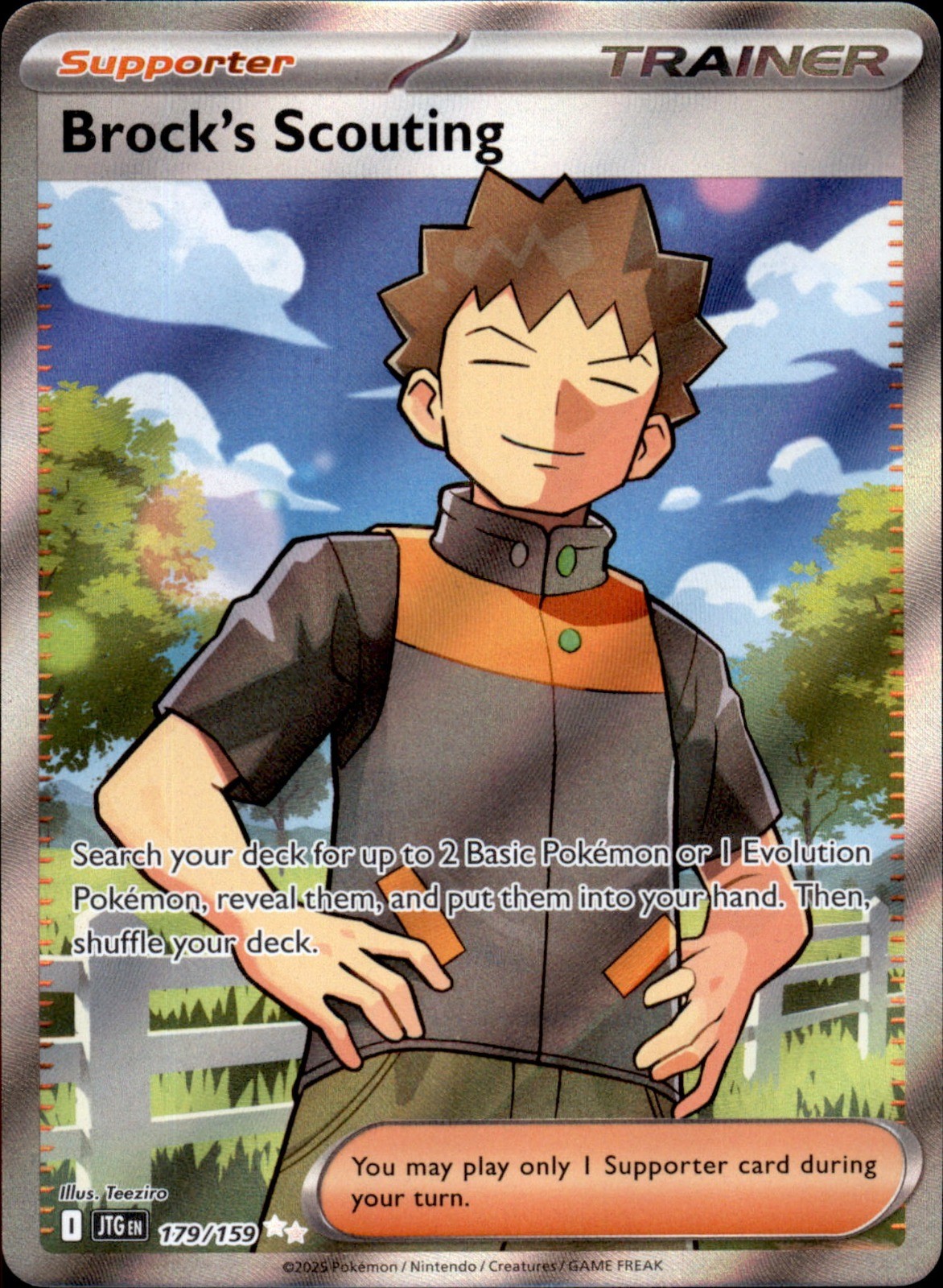 Brock's Scouting 179/159 Holofoil - Pokemon SV09: Journey Together - NM