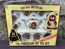 Vintage The Rag-Mop Bears 11 pc. Porcelain Tea Time Set Toys Sears