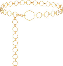 Gold Silver Waist Chain Belt for Women,Fashion Metal Adjustable Chain Belts for