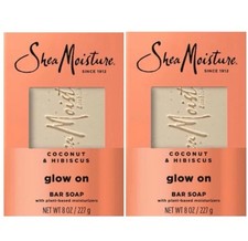 2pk Shea Moisture Glowing Radiance Moisturizing Bar Soap Coconut  Hibiscus, 8oz